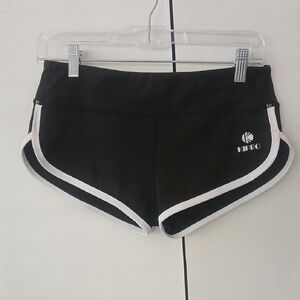 Black and White Athletic Shorts with Retro Runner Style